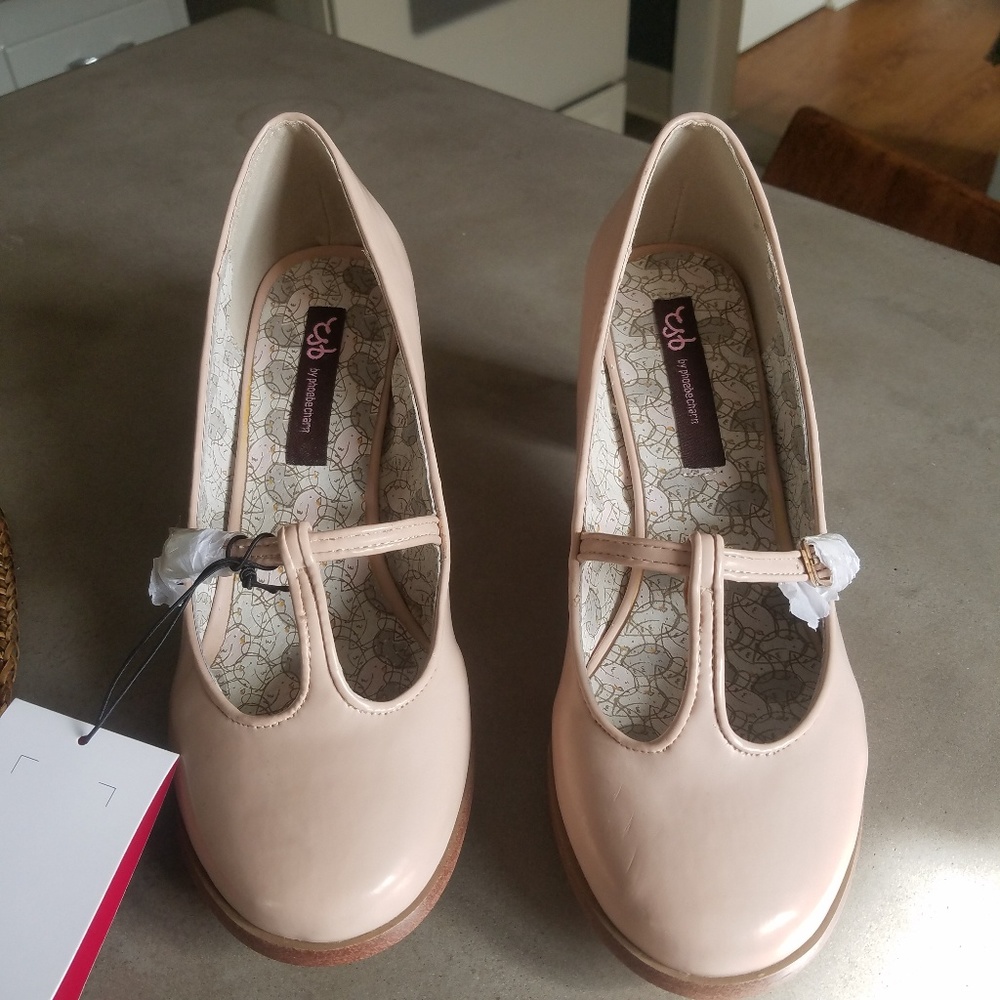 Chocolate Schubar blush Mary Janes size 38
